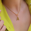 Initial Omega Toggle T Bar Dainty Necklace