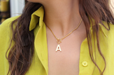 Initial Omega Toggle T Bar Dainty Necklace