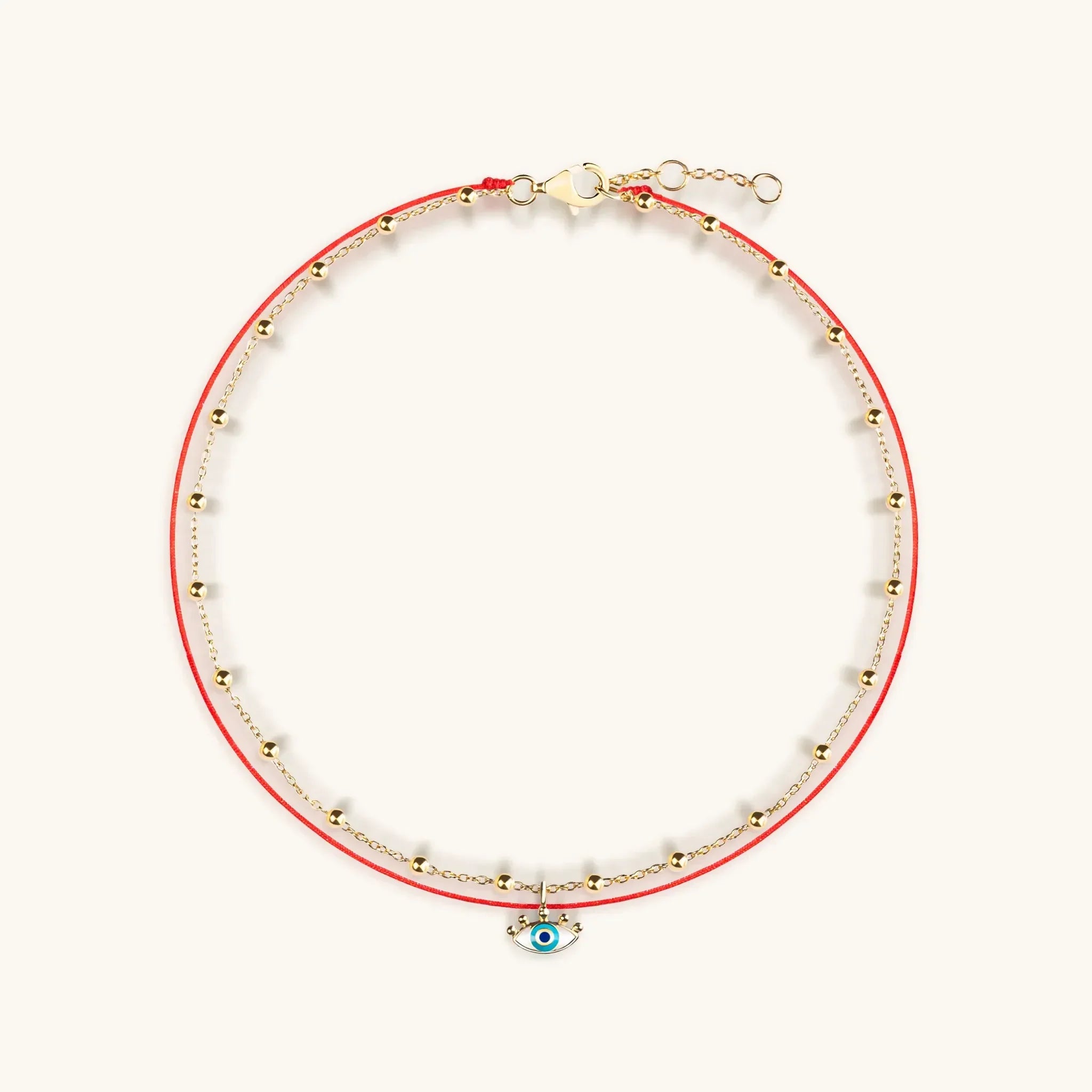 Watchful Gaze - Evil Eye Red String Anklet