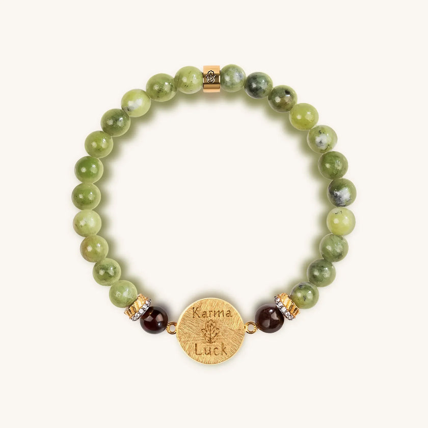 Transportive Energy Jade Stone Hamsa Bracelet