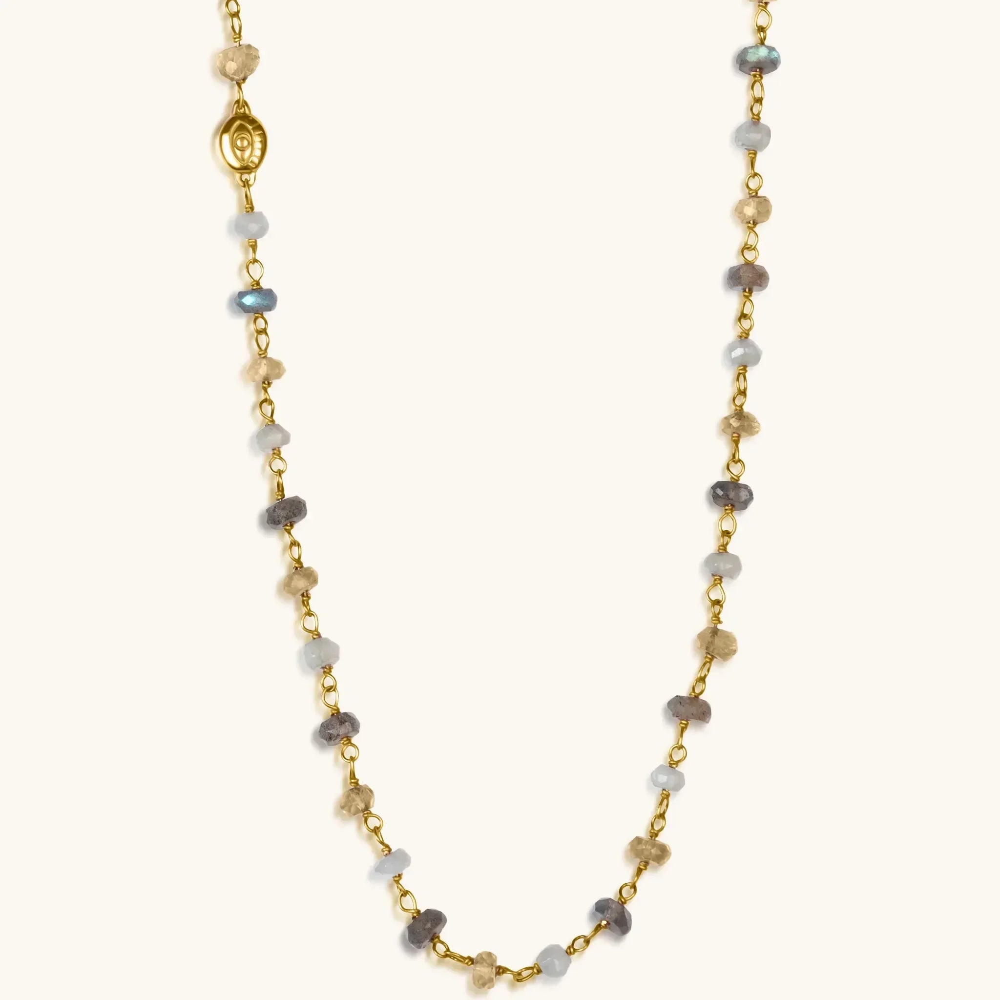 Divine Happiness - Citrine Labradorite Moonstone Wrap