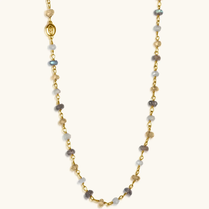 Divine Happiness - Citrine Labradorite Moonstone Wrap