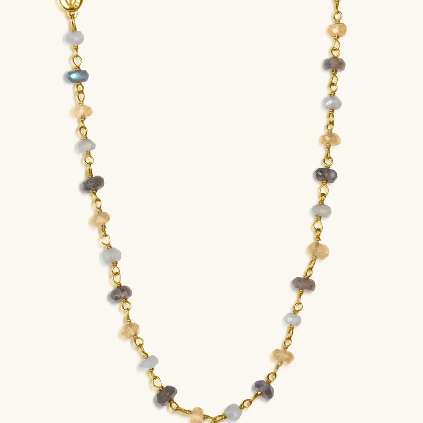 Divine Happiness - Citrine Labradorite Moonstone Wrap