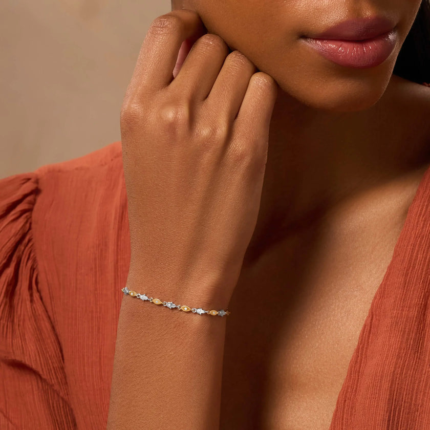 Sacred Awakening Evil Eye & Hamsa Gold and Silver Bracelet