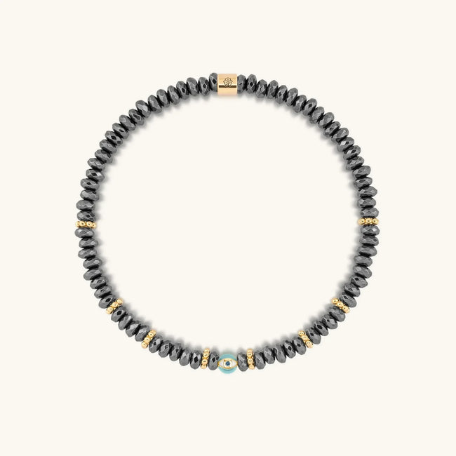 Earth Guardian - Hematite Evil Eye Bracelet