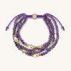 Inner Wisdom - Amethyst Hamsa Evil Eye Charm Bracelet