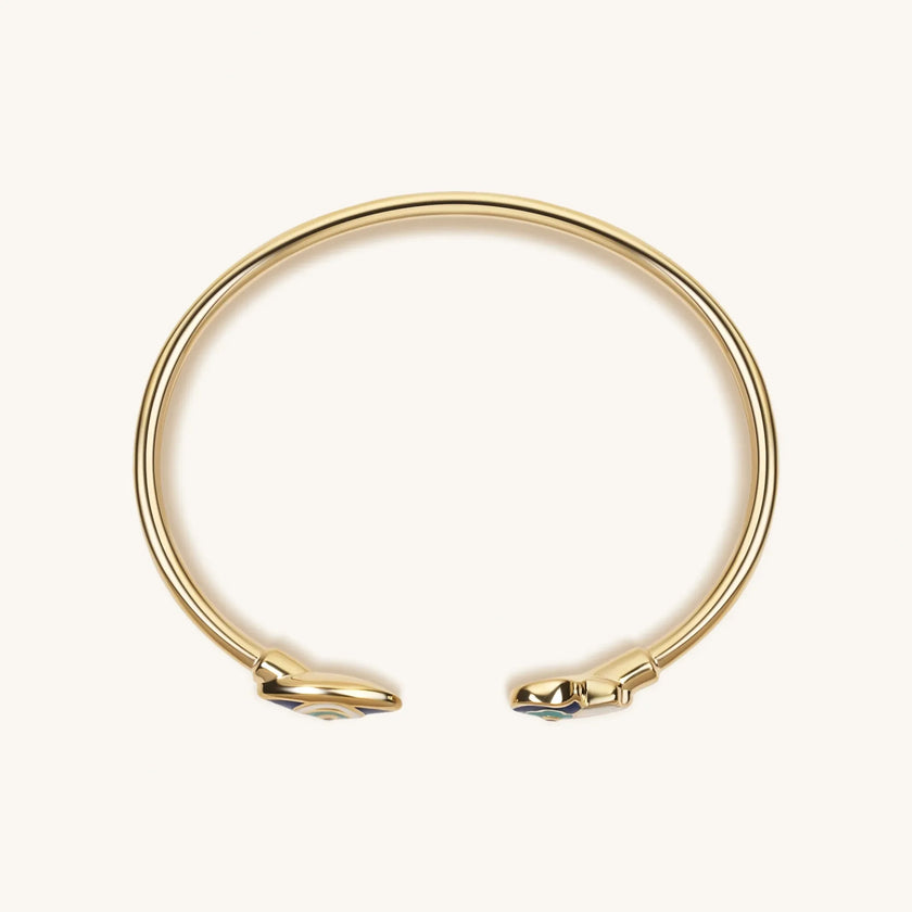 Positive Light - Enamel Hamsa Evil Eye Cuff