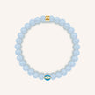 Soothing Rhythm - Aquamarine March Birthstone Evil Eye Bracelet