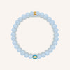 Soothing Rhythm - Aquamarine March Birthstone Evil Eye Bracelet