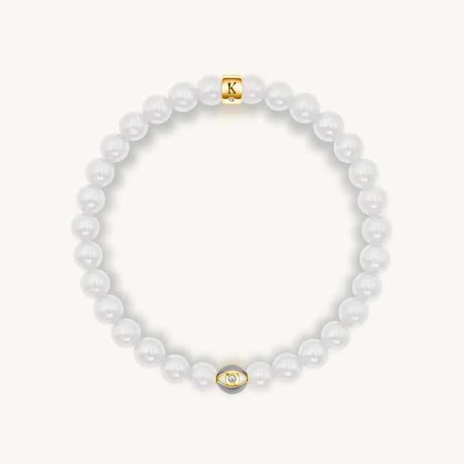 Renewed Inspiration - Moonstone June Birthstone Evil Eye Bracelet