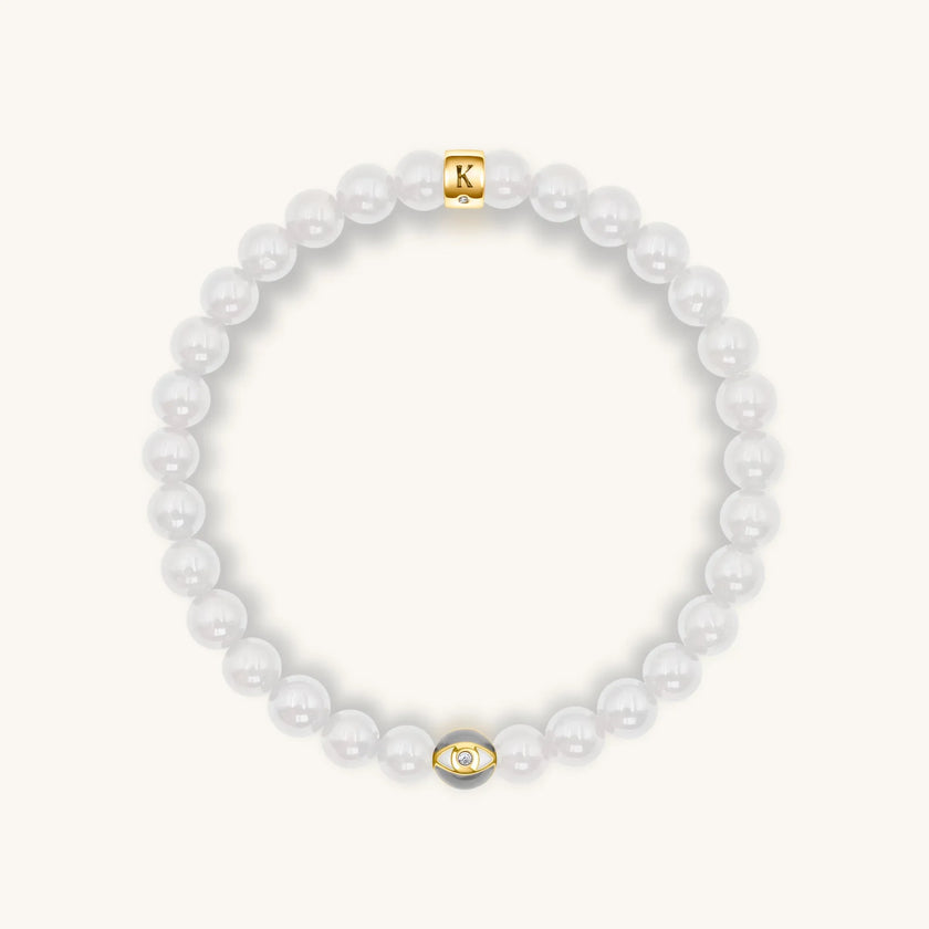 Renewed Inspiration - Moonstone June Birthstone Evil Eye Bracelet