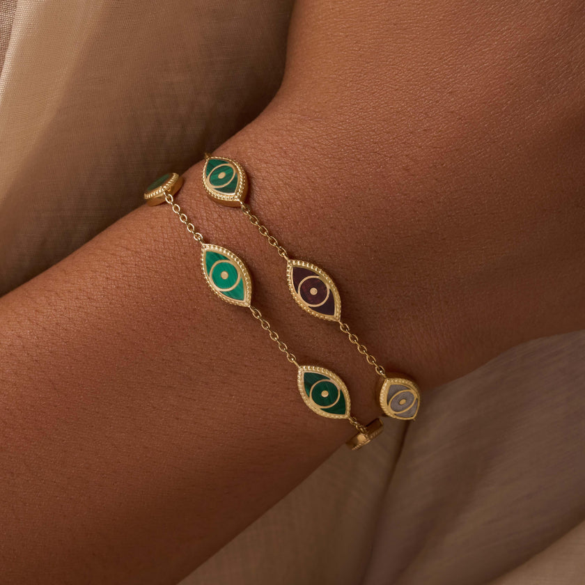 Spiritual Connection Malachite Evil Eye Bracelet