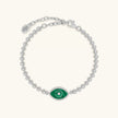 Constant Guardian Evil Eye Malachite Silver Bracelet
