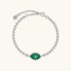 Constant Guardian Evil Eye Malachite Silver Bracelet