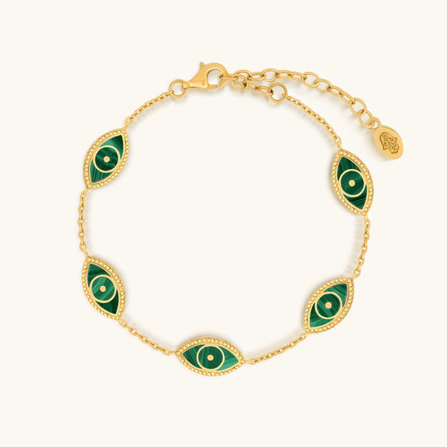 Spiritual Connection Malachite Evil Eye Bracelet