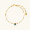Calming Vibrations Lab Blue Opal Heart Gold Bracelet