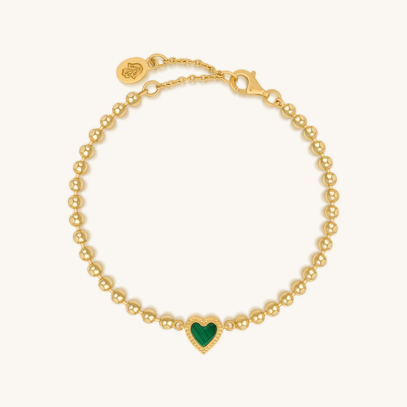 Blessed & Peaceful Malachite Heart Bracelet