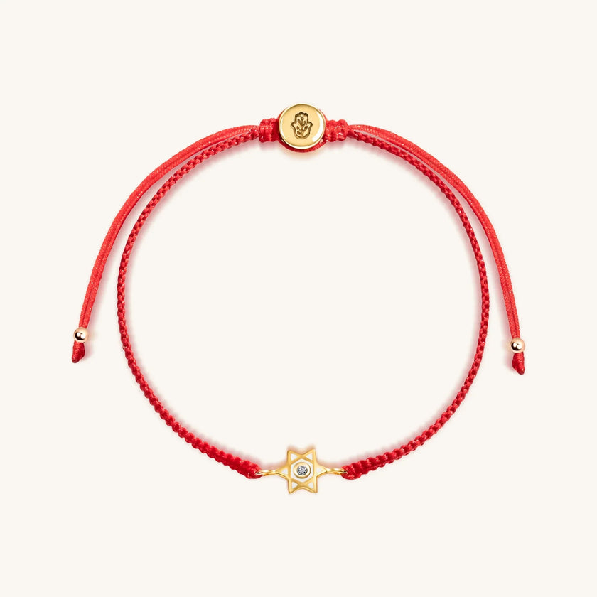 Bright Hope - Red String Star of David Charm Bracelet