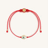 Charismatic Personality - White Enamel Hamsa Red String Bracelet