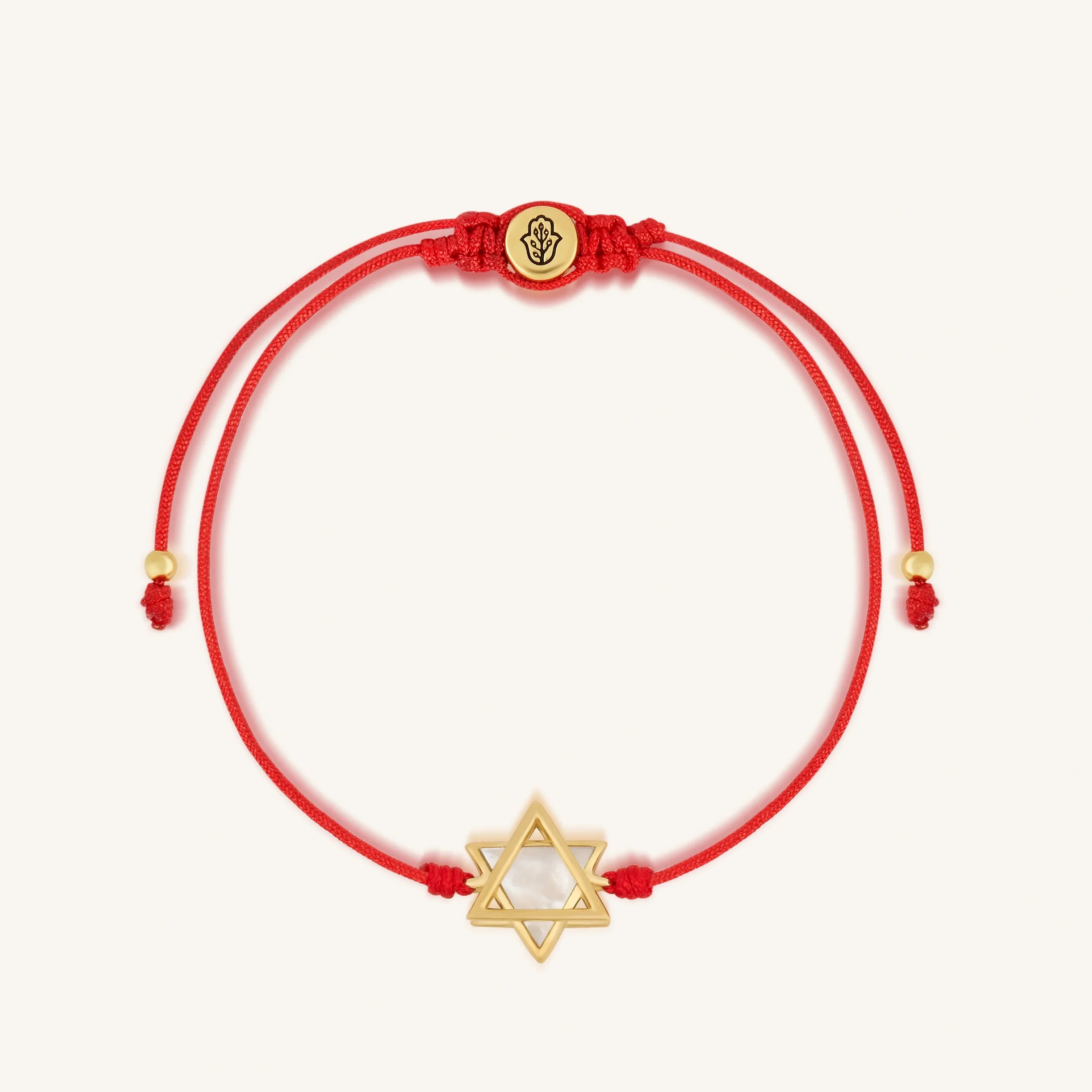 Divinely Blessed Mother of Pearl Star of David Red String Bracelet
