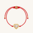 Dreams Fulfilled Mother of Pearl Heart Charm Red String Bracelet