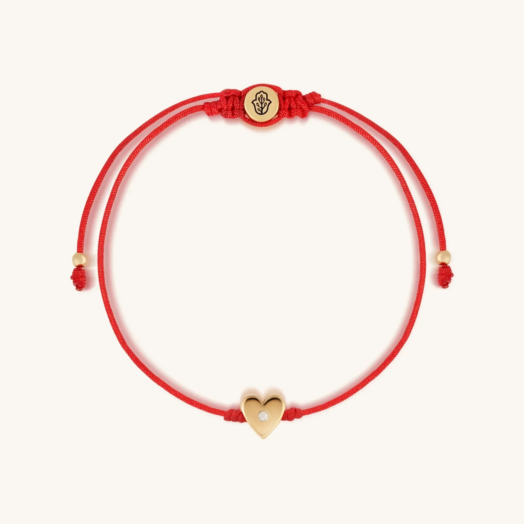 Gleaming Devotion Red String Heart Bracelet