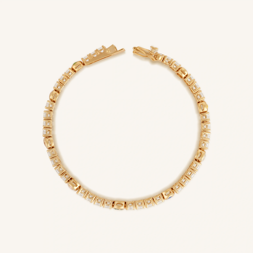 Fortuitous Traveler Multi-Symbol Tennis Bracelet