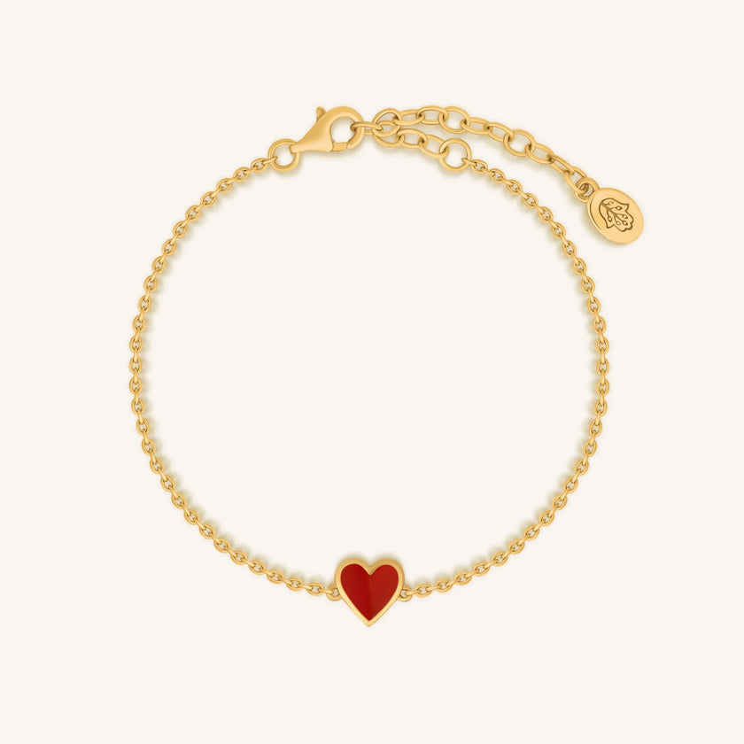 Soulful Passion Carnelian Heart Bracelet