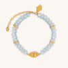Soothing Thoughts - Aquamarine Evil Eye Charm Bracelet