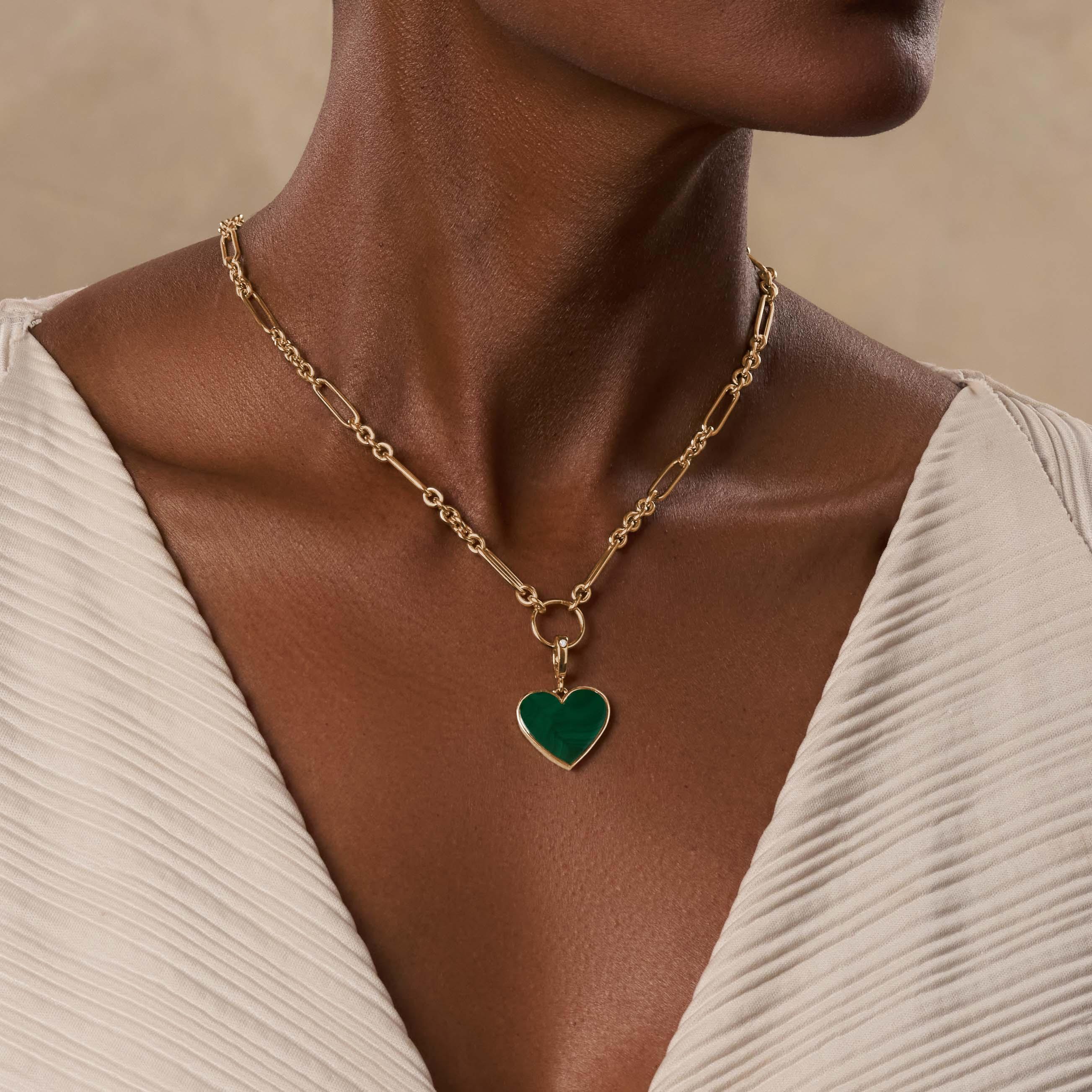 Blossoming Soul Malachite Heart Charm