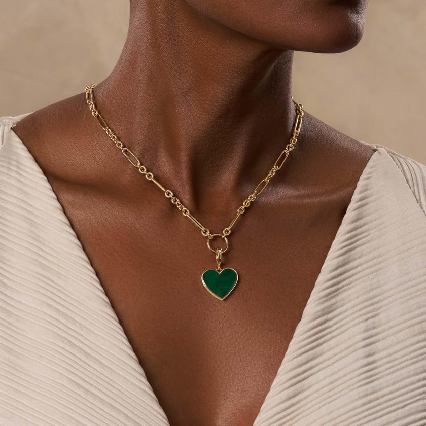 Blossoming Soul Malachite Heart Charm