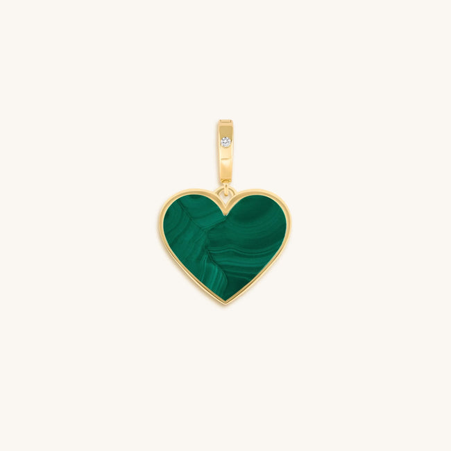 Blossoming Soul Malachite Heart Charm