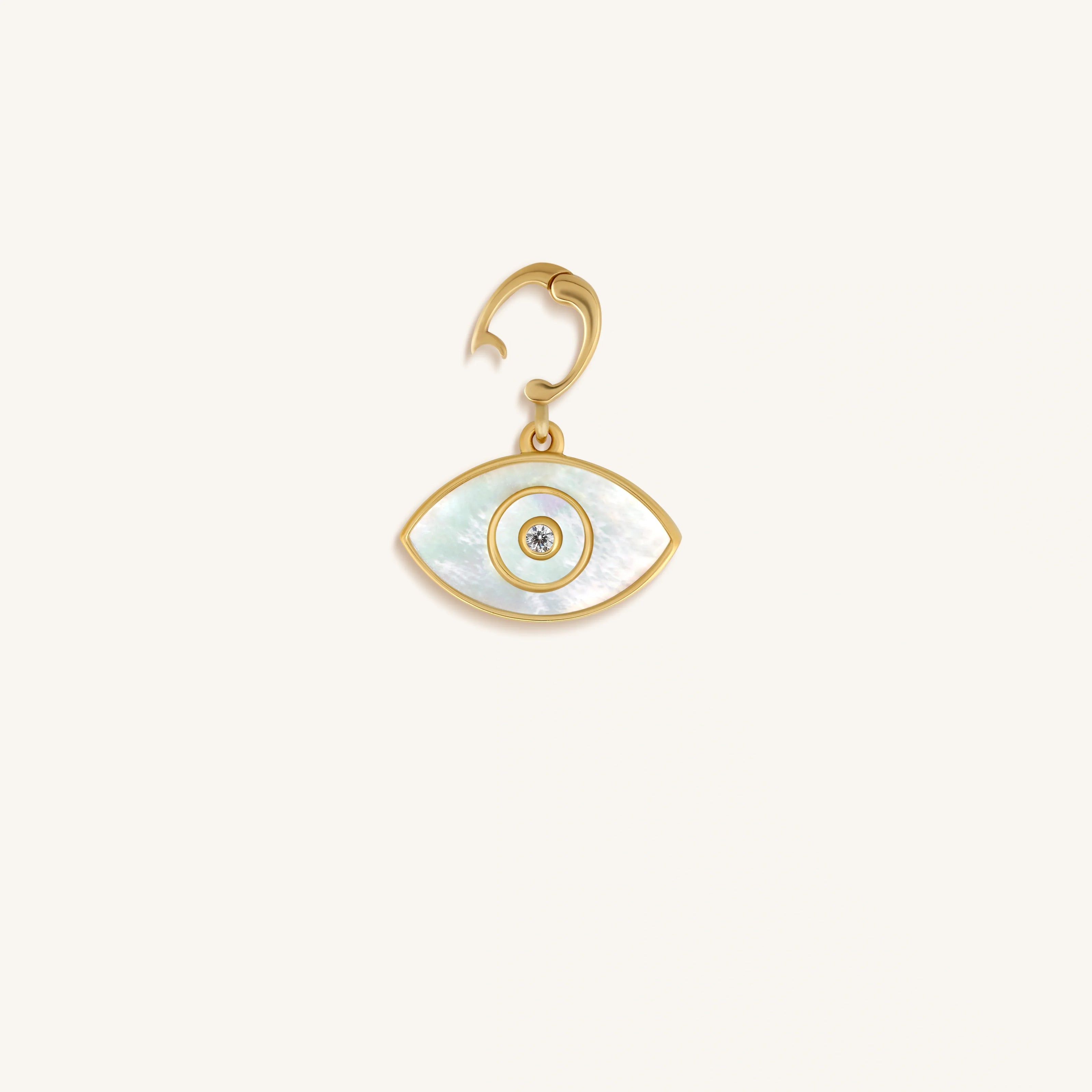 Vigilant Dreamer Evil Eye Mother of Pearl Engravable Charm