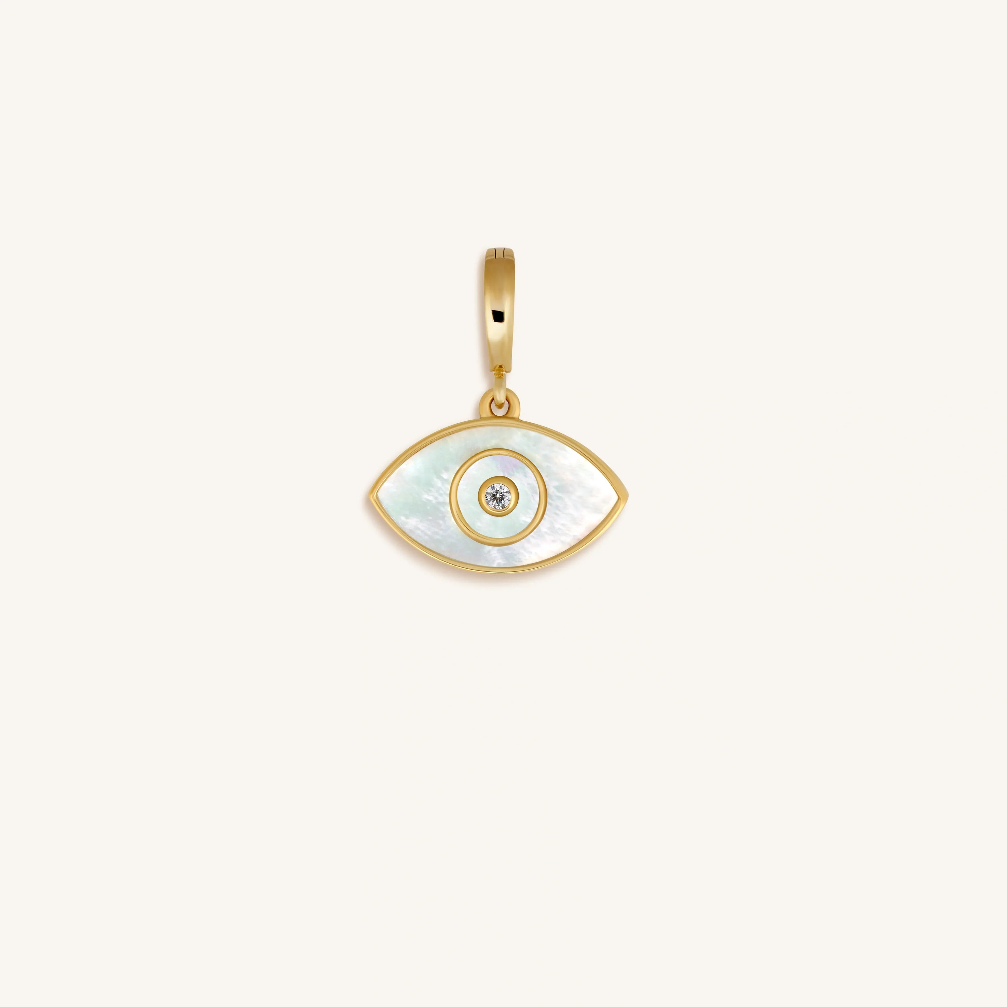 Vigilant Dreamer Evil Eye Mother of Pearl Engravable Charm