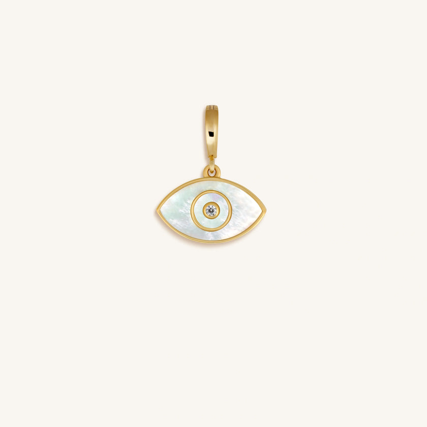 Vigilant Dreamer Evil Eye Mother of Pearl Engravable Charm