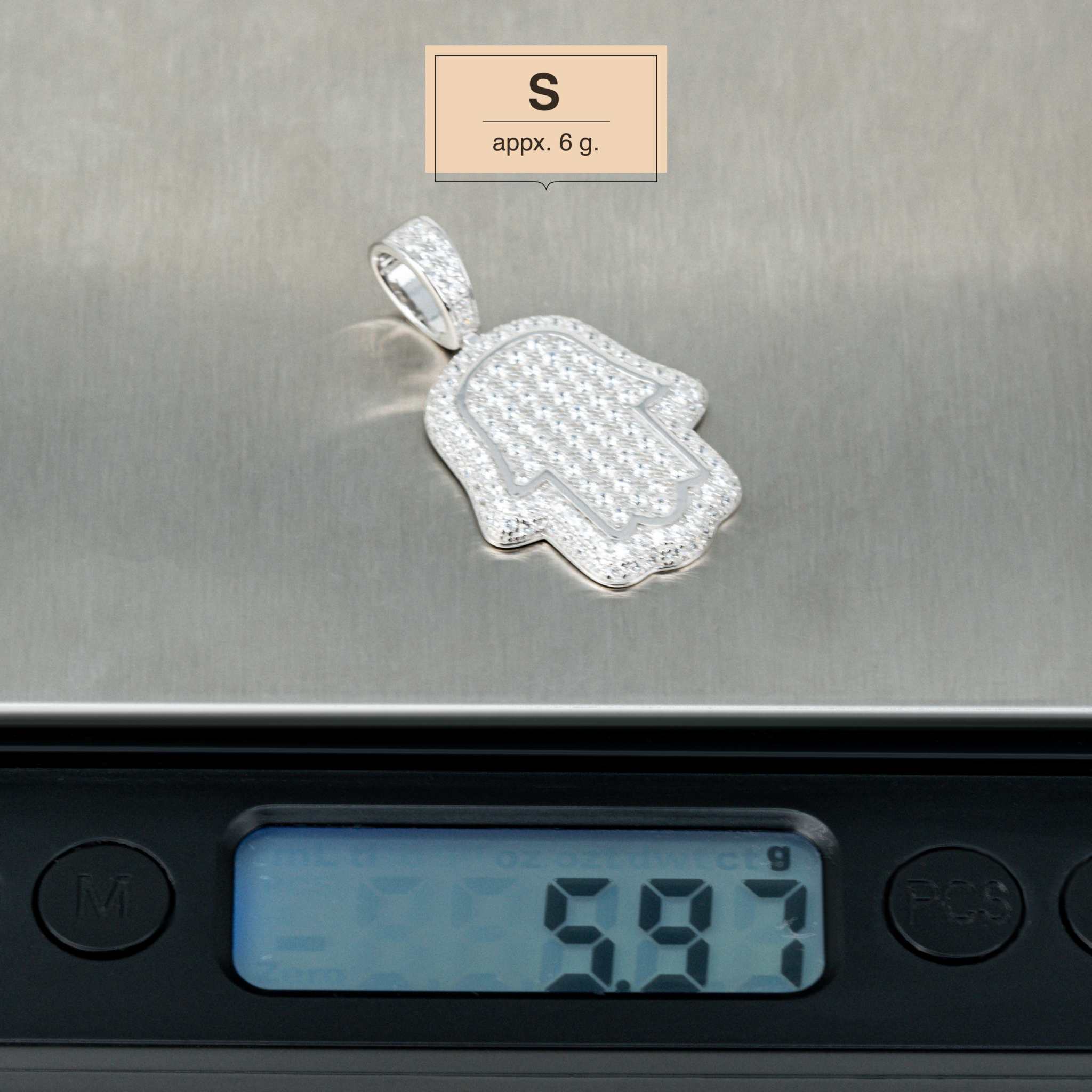 Hand Of God Hamsa Pendant 925 Sterling Silver