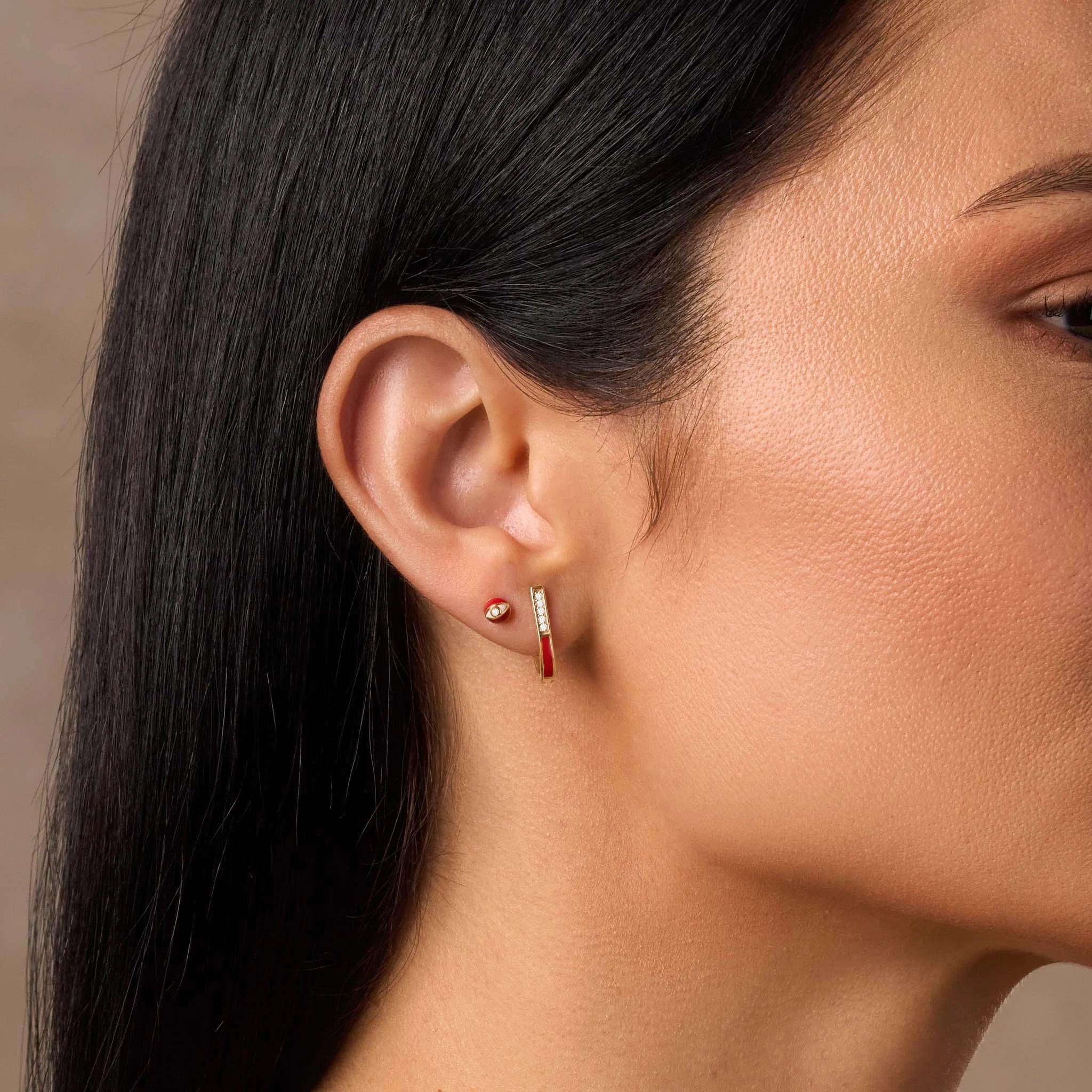 Protected Radiance Evil Eye Diamond Earrings