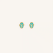 Graceful Strength Blue Hamsa Hand Earrings