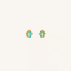 Graceful Strength Blue Hamsa Hand Earrings