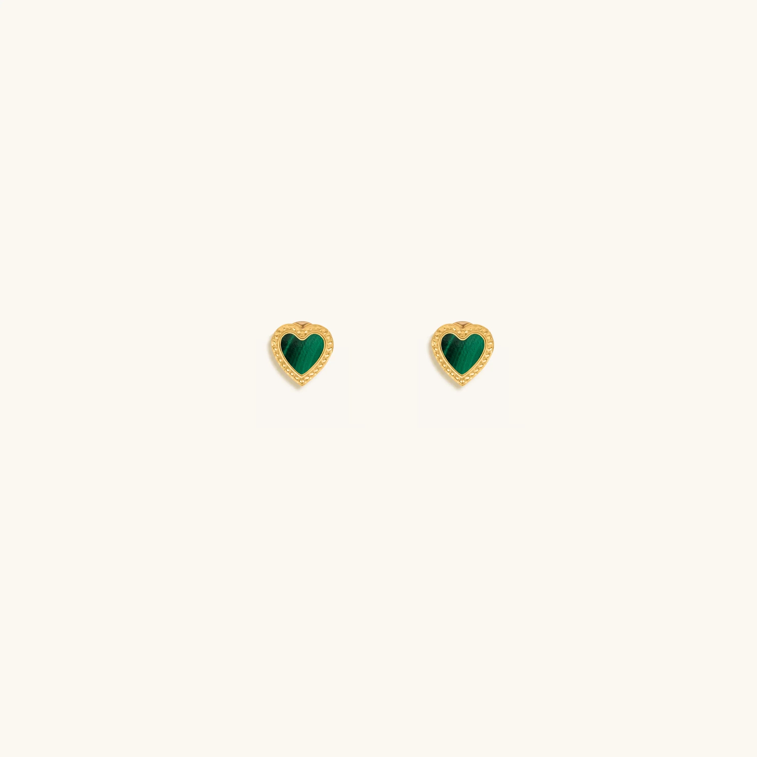 Spiritual Abundance Malachite Heart Earrings
