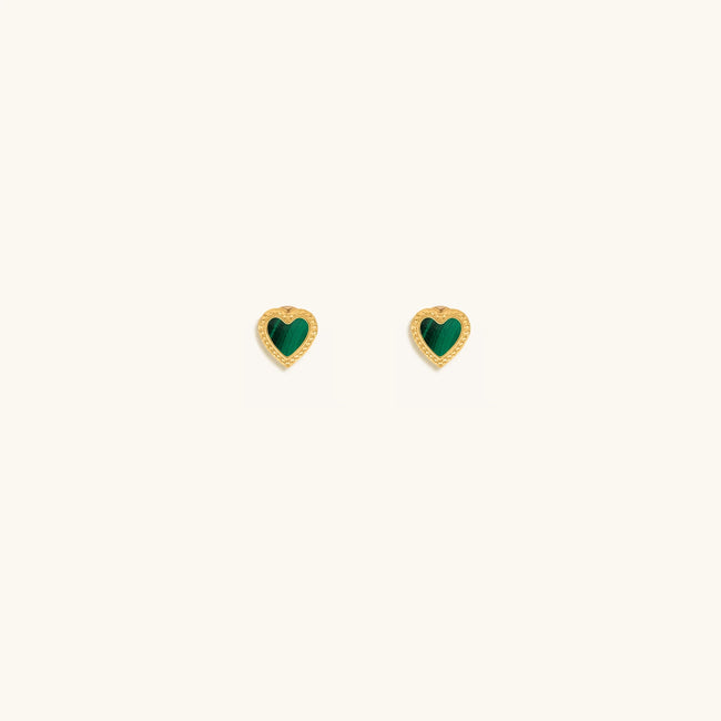 Spiritual Abundance Malachite Heart Earrings