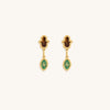 Dreams Secured Tiger’s Eye & Malachite Hamsa & Evil Eye Earrings