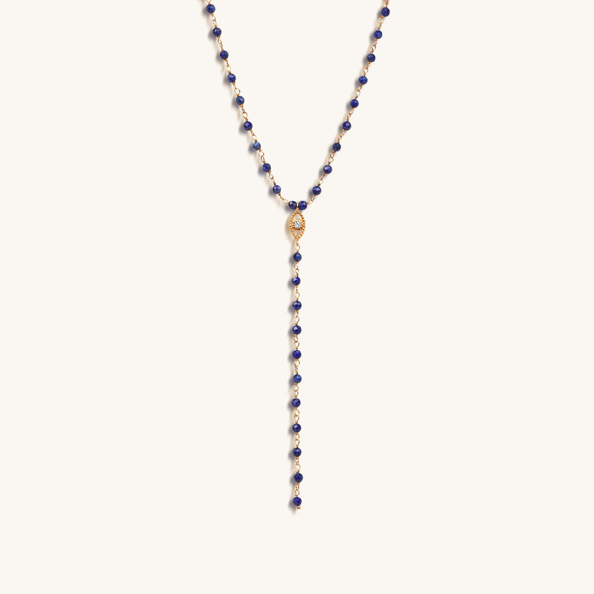 Whisper of Truth - Evil Eye Lapis Lazuli Rosary Necklace