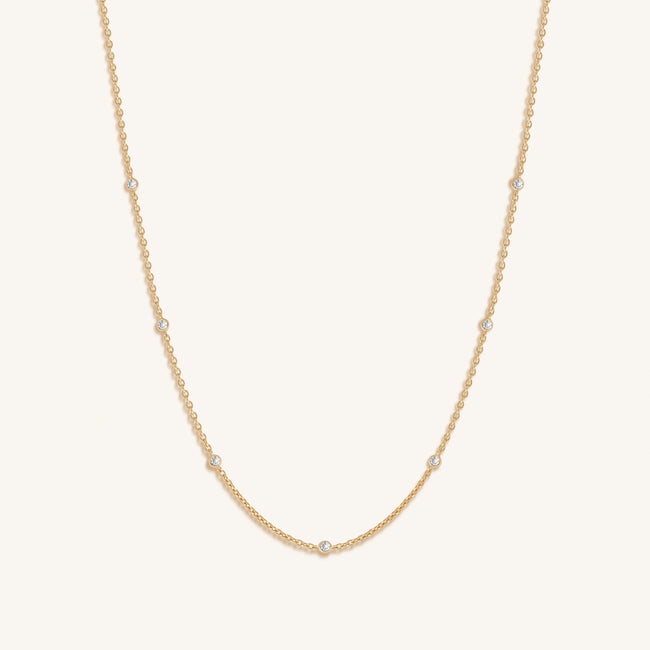 Starry Skies CZ Crystal Gold Necklace