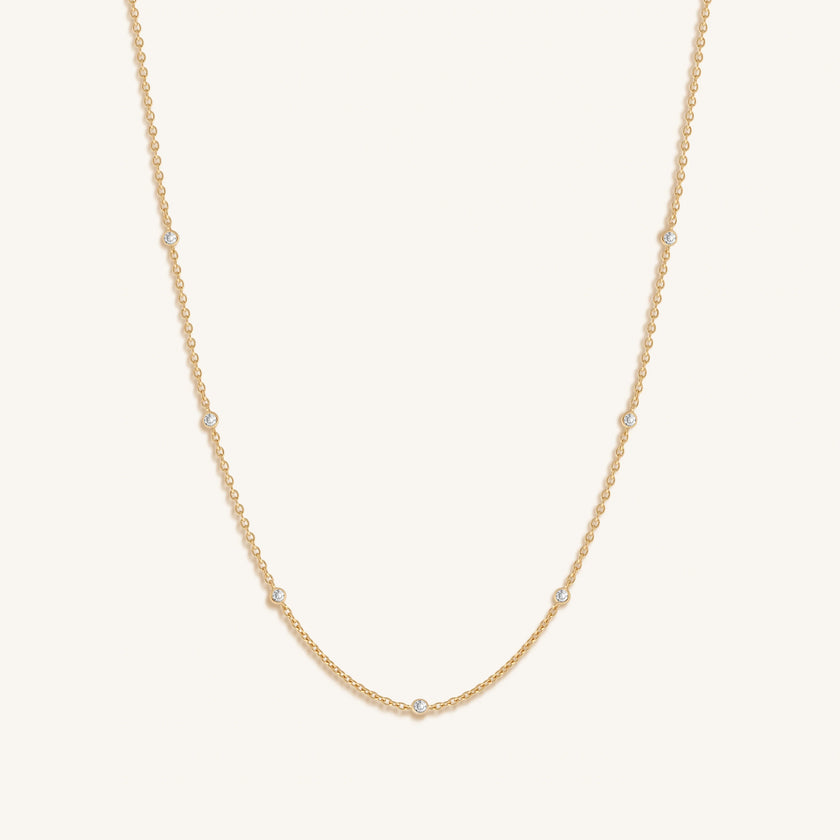 Starry Skies CZ Crystal Gold Necklace