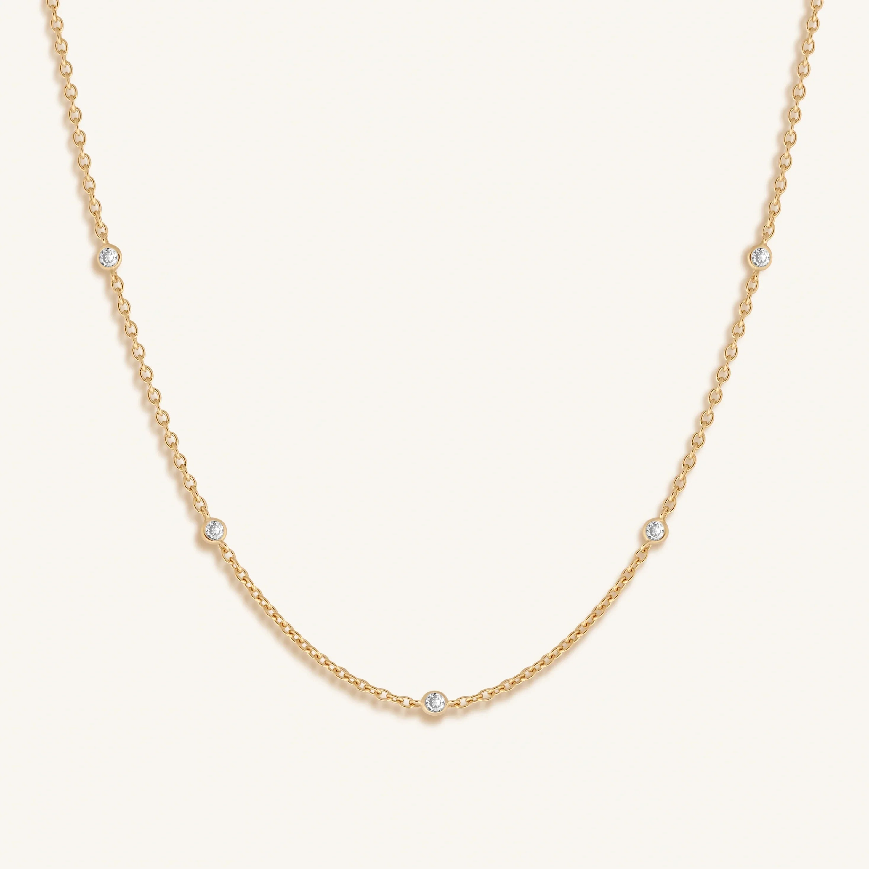 Starry Skies CZ Crystal Gold Necklace
