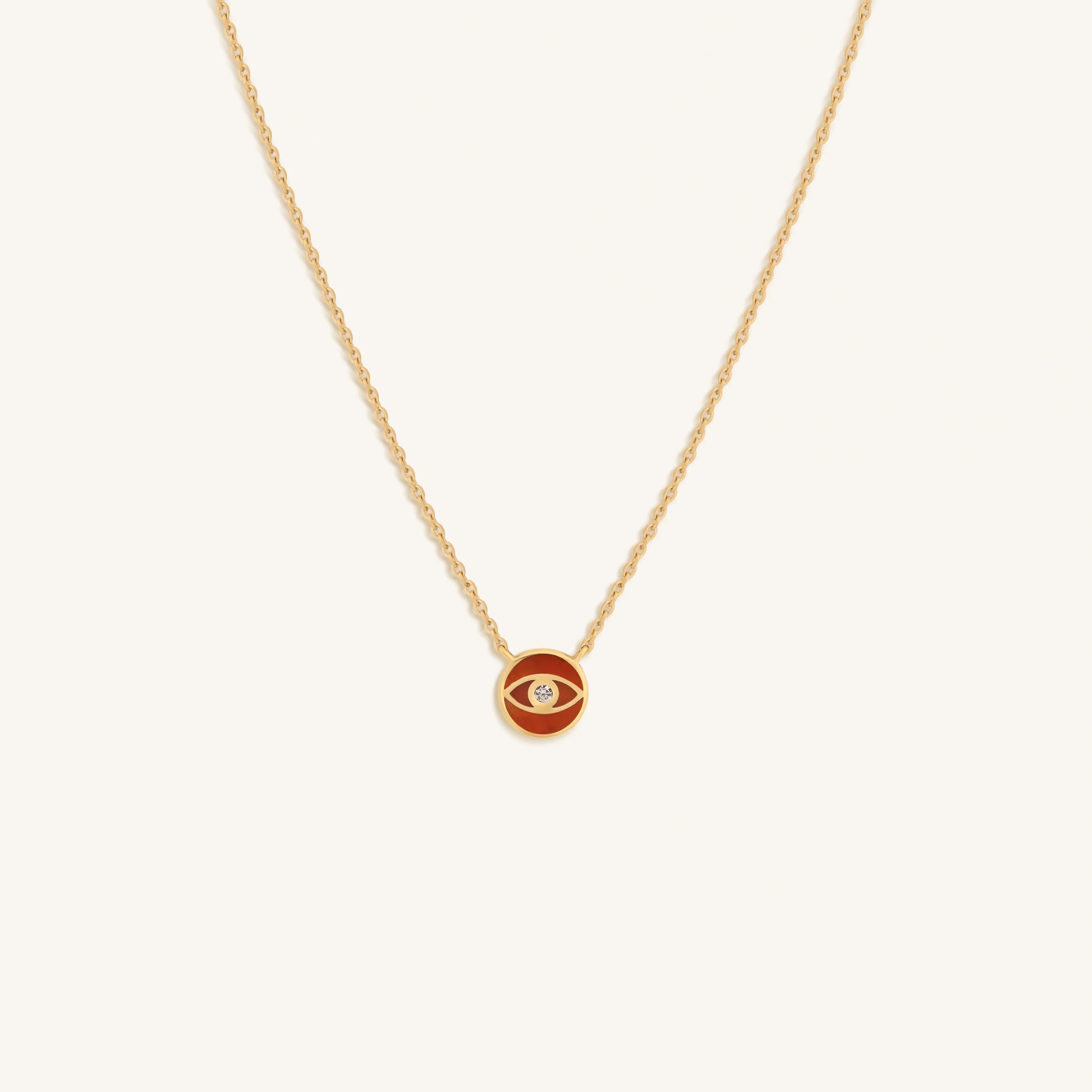 Eloquent Heart Carnelian Evil Eye Necklace