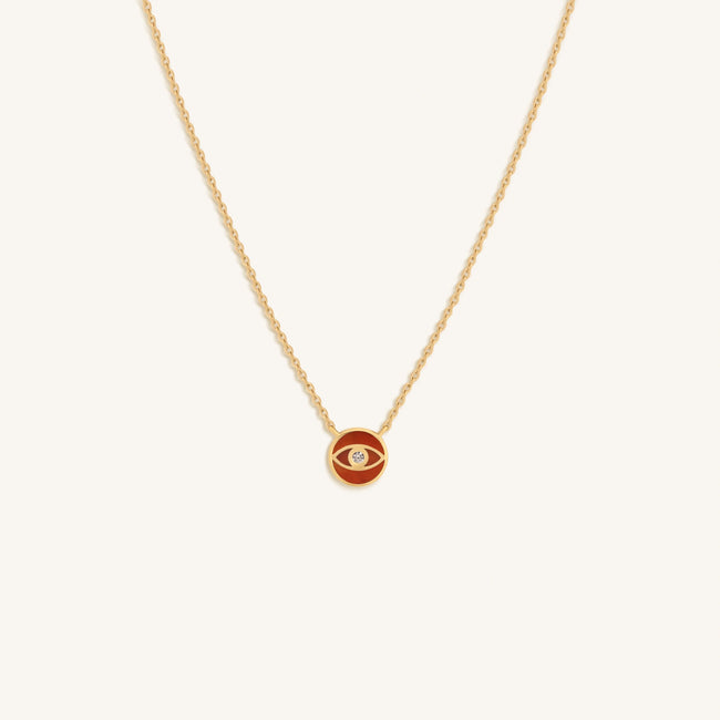 Eloquent Heart Carnelian Evil Eye Necklace