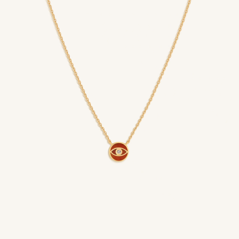 Eloquent Heart Carnelian Evil Eye Necklace
