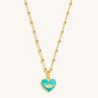 Sincere Love - Evil Eye Diamond Heart Charm Necklace